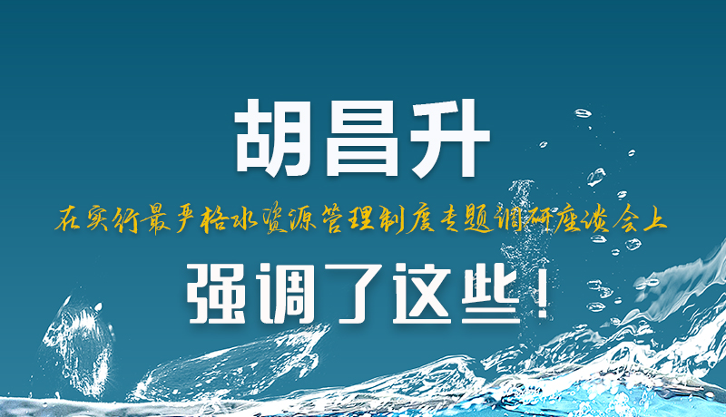 圖解|胡昌升在實行最嚴格水資源管理制度專題調(diào)研座談會上強調(diào)了這些！